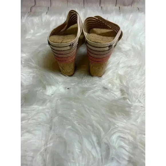 Lucky Slides Wedge Cork Heels Sandals Women's Size 8.5 - Picture 4 of 5